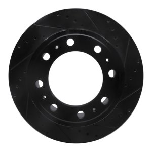 Ram 3500 Brake Rotor (1) - Rear Right - R1 Concepts - Drilled & Slotted - Black - `19-`25